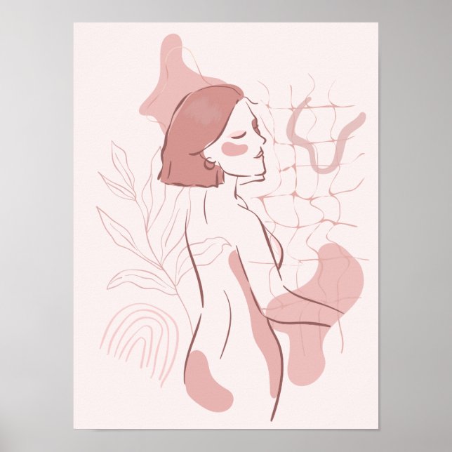 Poster Illustration Abstraite de Boho Woman (Devant)