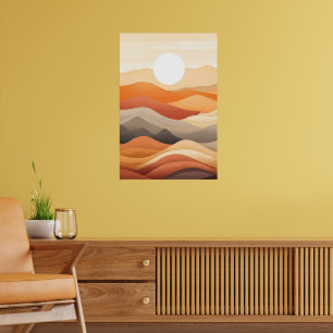 Poster Illustration Abstraite du paysage