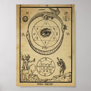 Poster Illustration alchimique vintage