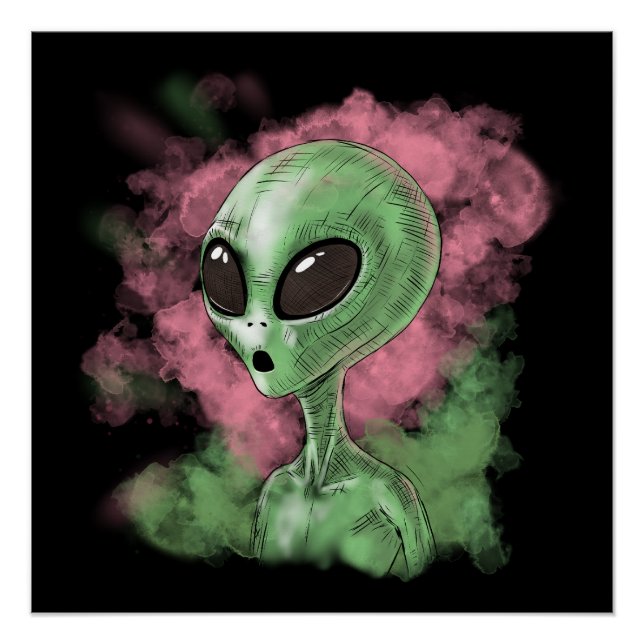 Poster Illustration Alien classique (Devant)