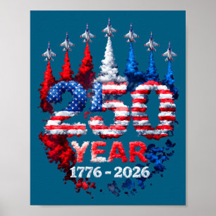 Poster Illustration américaine du 250e anniversaire des É