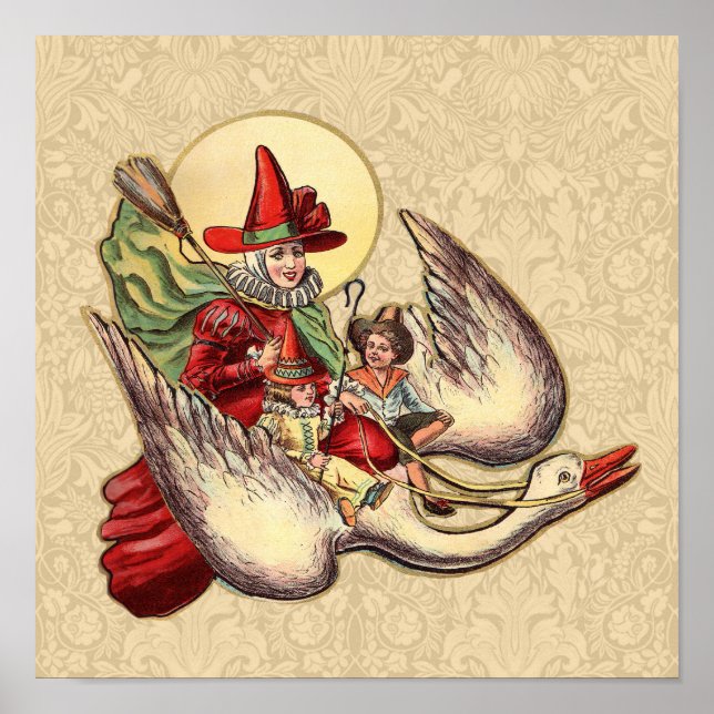 Poster Illustration Antique pour Enfants de Mère l'Oye (Devant)