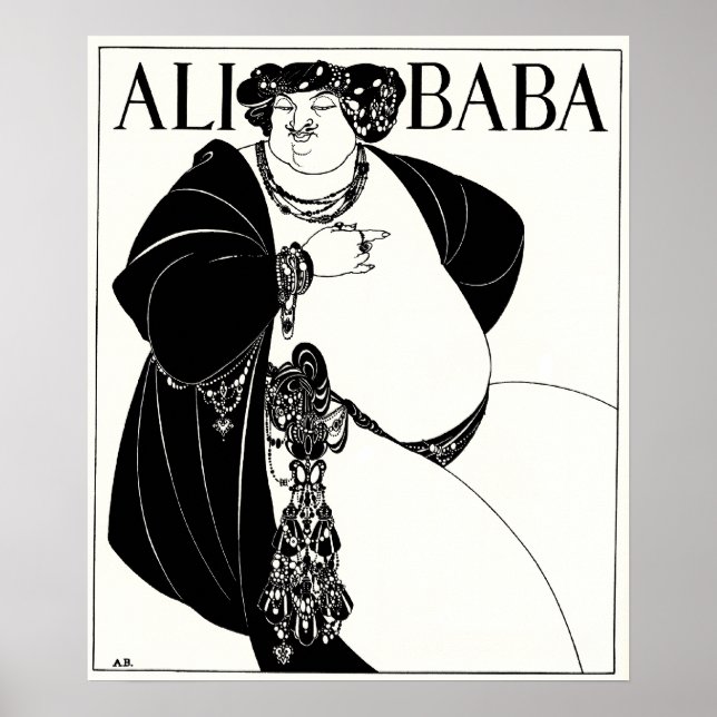 Poster Illustration Art nouveau : Beardsley - Ali Baba (Devant)