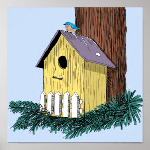 Poster Illustration Birdhouse