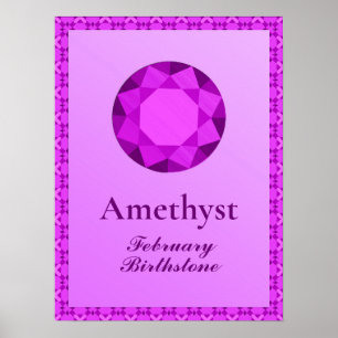 Poster Illustration Birthstone pour Février - Amethyst