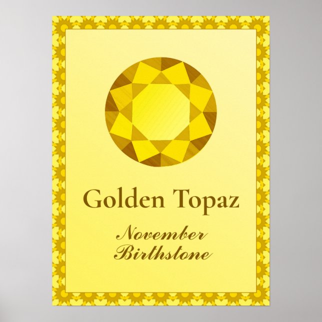 Poster Illustration Birthstone pour novembre - Topaz (Devant)