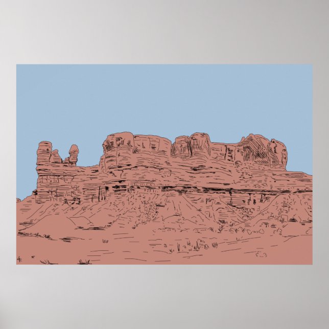 Poster Illustration Bluff, Utah (Devant)