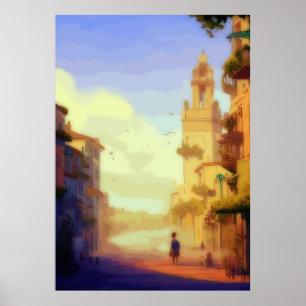 Poster Illustration classique de La Havane Street