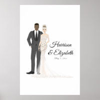 Illustration Couple Mariage Guest Book Alternative