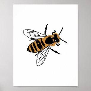 Poster Illustration d'abeille à miel Peinture d'abeille A