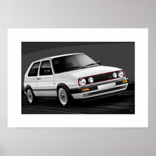 Poster Illustration d'affiche du golf GTI mk2