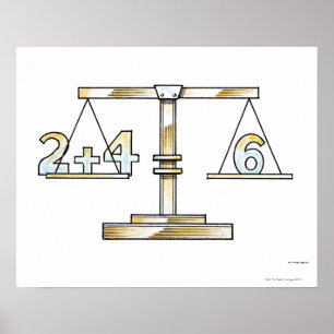 Poster Illustration d'ajouter des nombres sur des