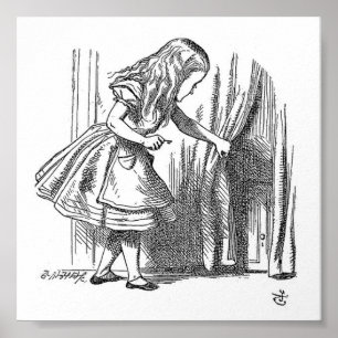 Poster Illustration d'Alice Vintage au pays des merveille