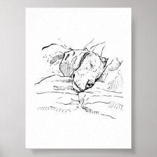 Poster Illustration d'amour pour le chien Beagle 