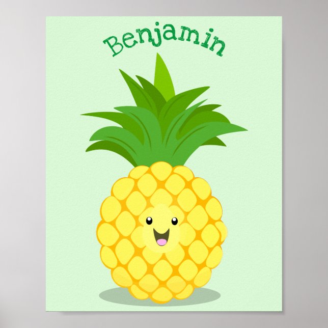 Poster Illustration d'ananas mignon (Devant)