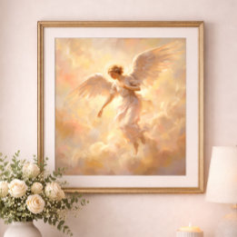 Poster Illustration d'ange Peinture céleste douce