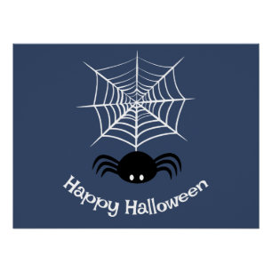 Poster Illustration d'araignée d'Halloween effrayante