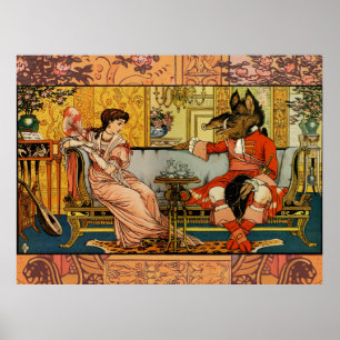Poster Illustration d'art classique de La Belle et la Bêt