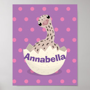 Poster Illustration d'autruche pour bébé à couver mignon