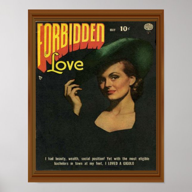 Poster Illustration de bande dessinée d'amour interdite (Devant)