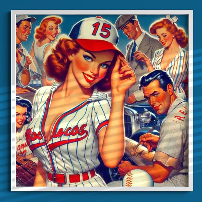 Poster Illustration de baseball vintage (Créateur téléchargé)