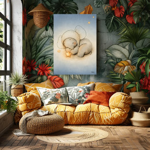 Poster Illustration de bébé éléphant de la nurserie endor