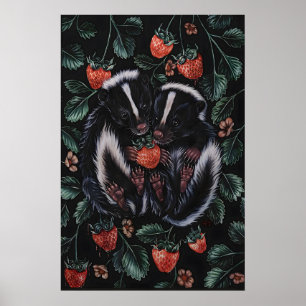 Poster Illustration de bébé mouffette sans bordure 8x10,