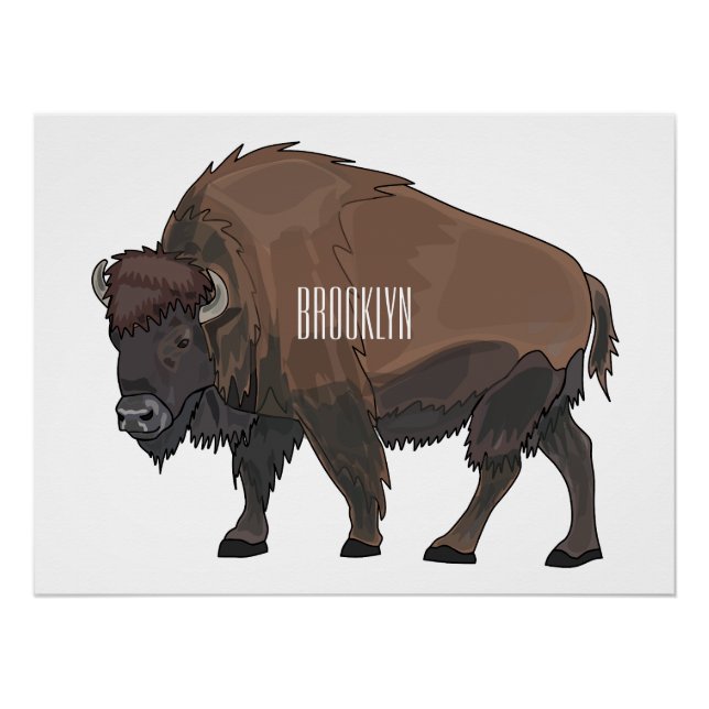 Poster Illustration de bison (Devant)