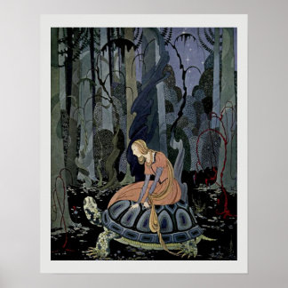 Poster Illustration de Blondine et du conte de tortue