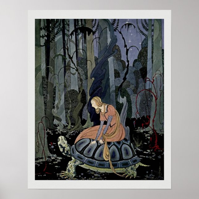 Poster Illustration de Blondine et du conte de tortue (Devant)