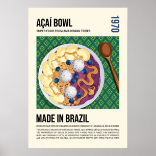 Poster Illustration de Bol Açaí, Superaliment Brésilien