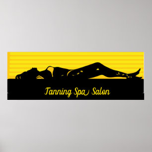 Poster Illustration de bronzage spa tendance