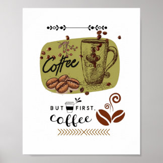 Poster Illustration de café