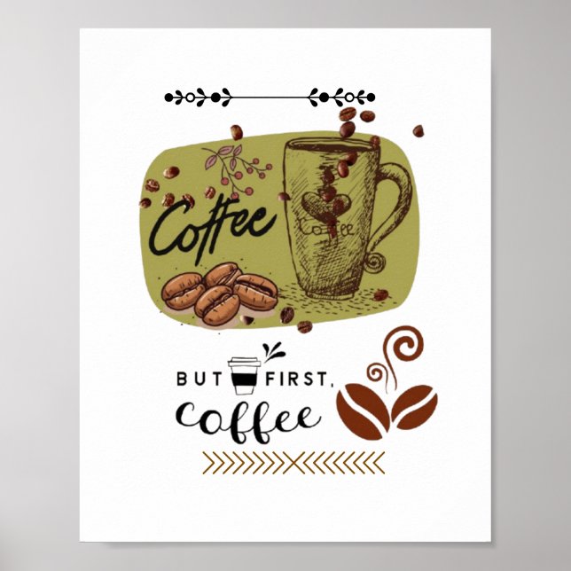 Poster Illustration de café (Devant)