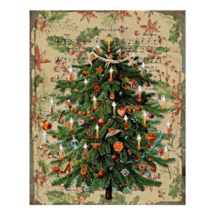 Poster Illustration de charme de l'arbre de Noël