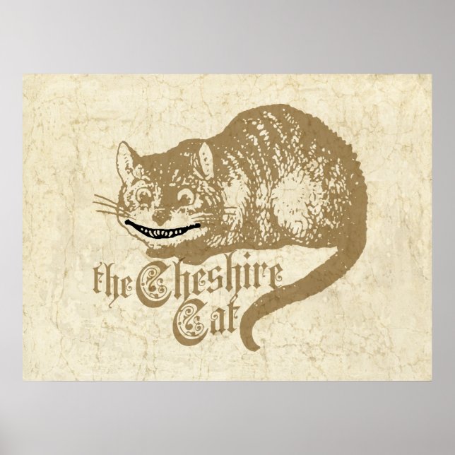 Poster Illustration de chat Cheshire vintage (Devant)