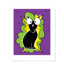 Illustration de chat noir mignon - Art animal pour