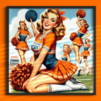 Illustration de cheerleaders vintage