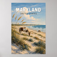 Illustration de cheval du Maryland Art de voyage V