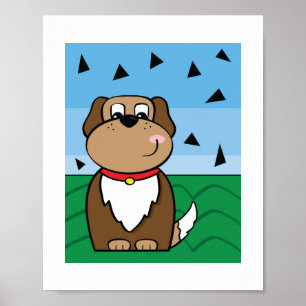 Poster Illustration de Chien Mignon Art Animalier pour