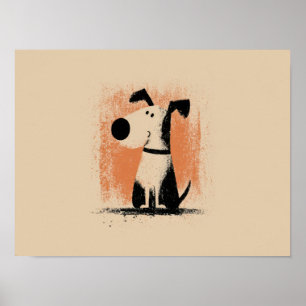 Poster Illustration de chien mignon – Art de chien de des