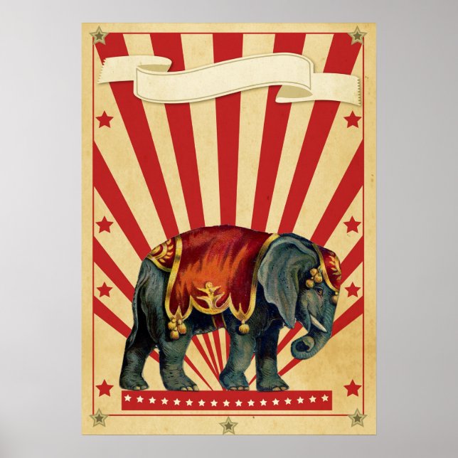 Poster Illustration de cirque vintage Art Antique (Devant)