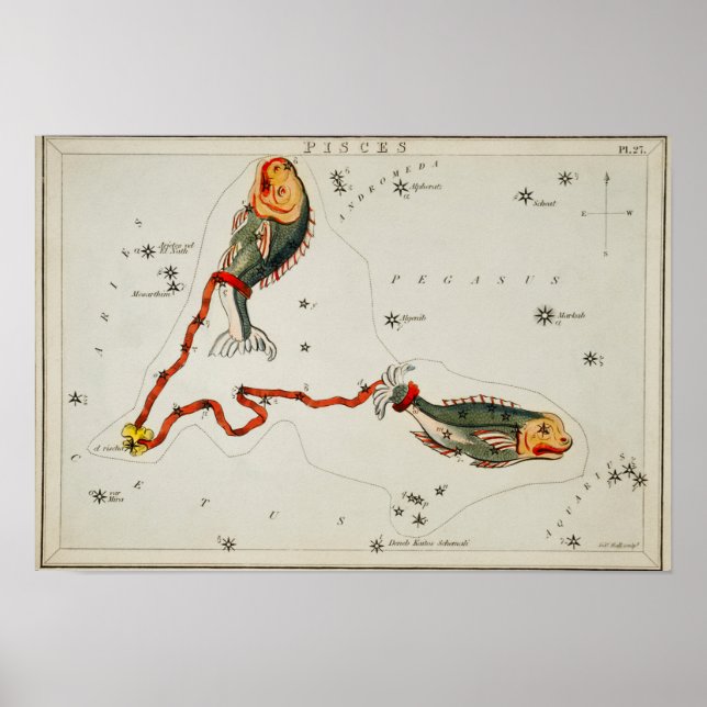 Poster Illustration de constellation vintage (Devant)