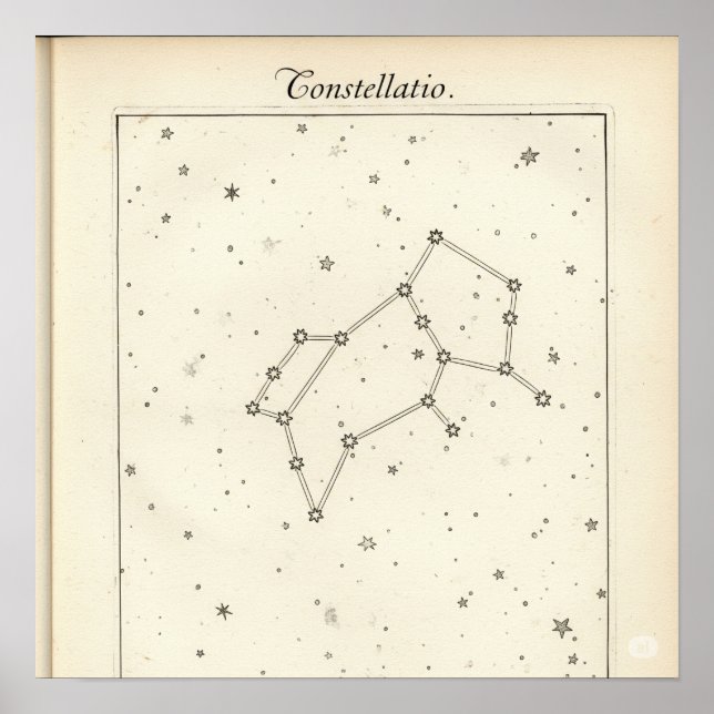 Poster Illustration de constellation vintage (Devant)