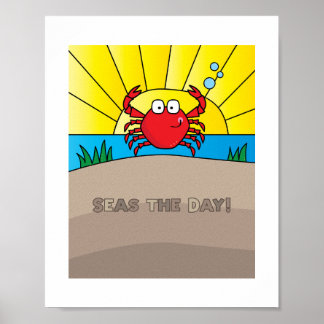 Poster Illustration de crabe coloré - Art animal marin