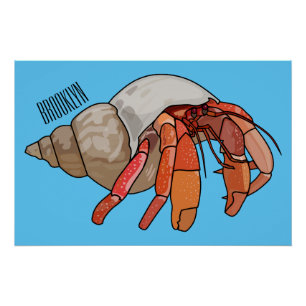 Poster Illustration de crabe ermite