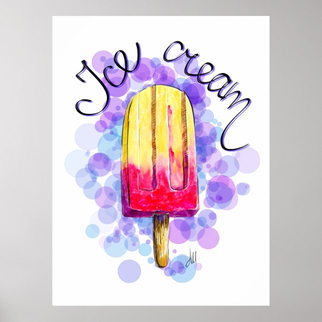 Poster Illustration de crème glacée (Devant)