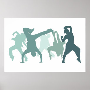 Poster Illustration de danseurs de hip hop