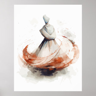 Poster Illustration de derviches tourbillonnantes