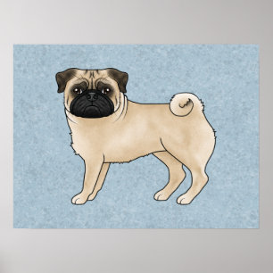 Poster Illustration de dessin animé mignon de chien faon